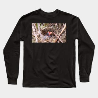 Hungry Baby Northern Cardinal In Its Nest With Its Mouth Wide Opened Long Sleeve T-Shirt